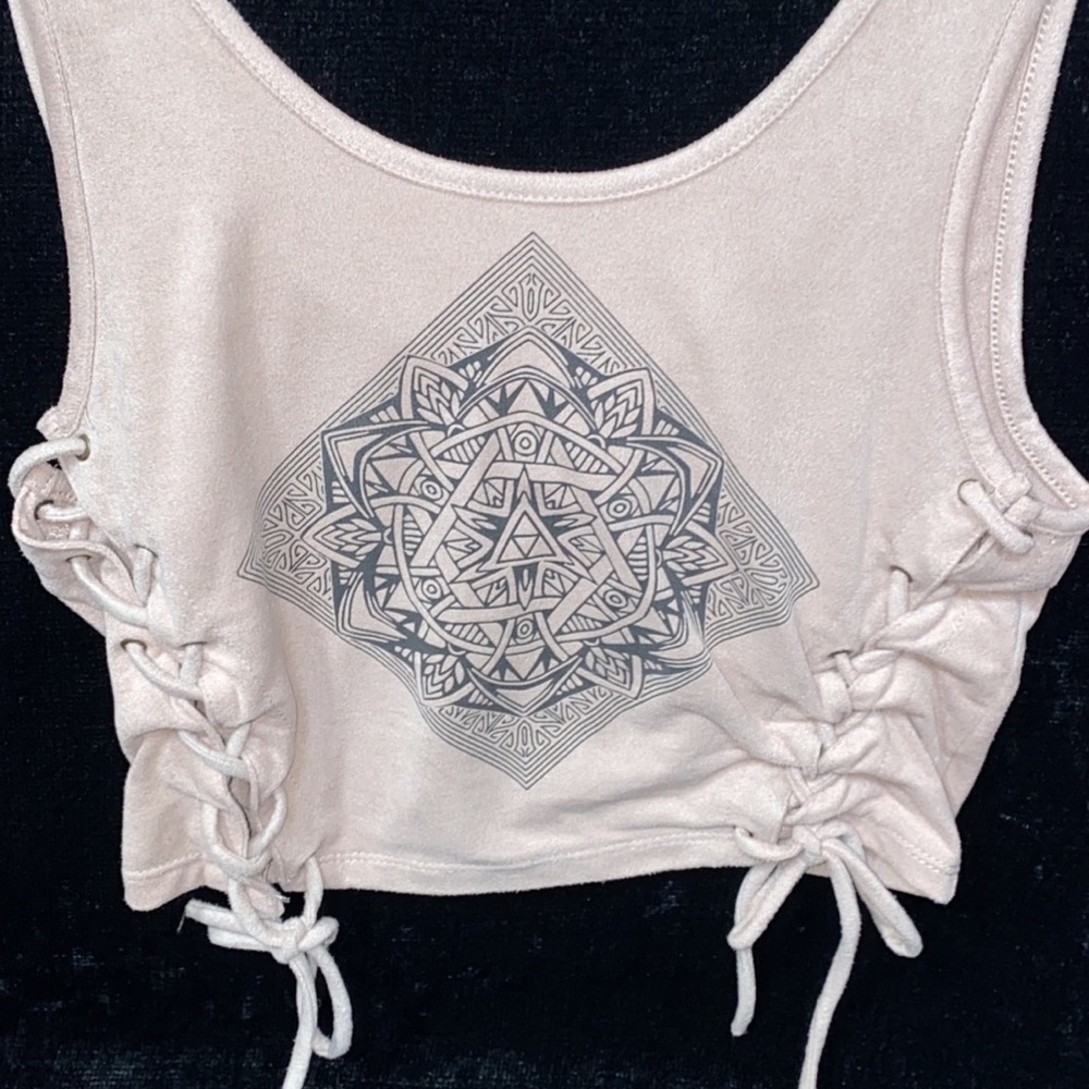 Kendall + Kylie X Pacsun taupe crop top